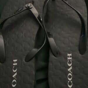 Coach Black Embossed Sandals